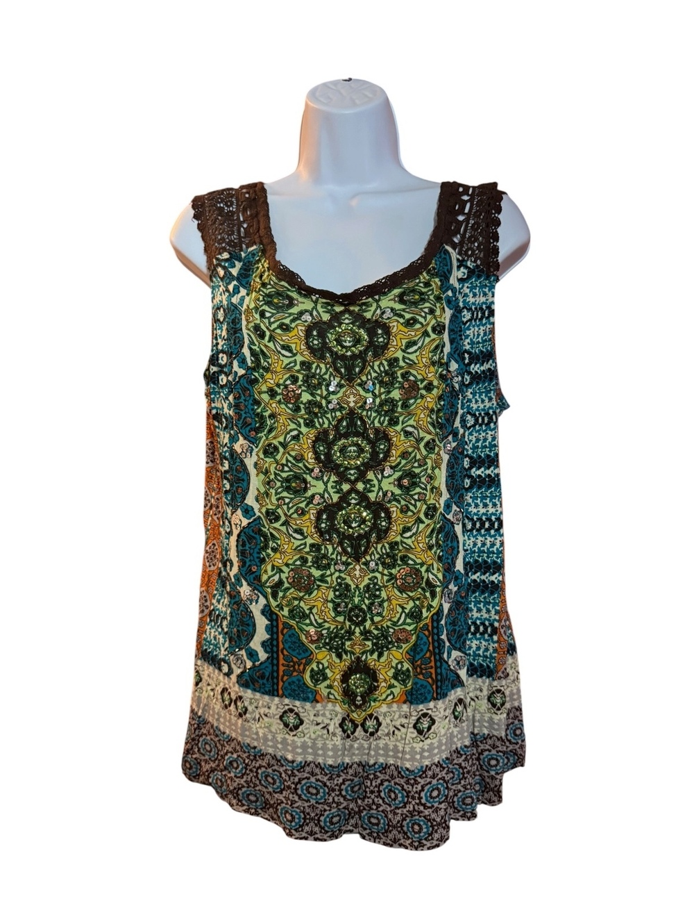 Bila Women's Large Rayon Sleeveless Tunic Top